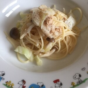 簡単！キャベツとしめじのツナパスタ